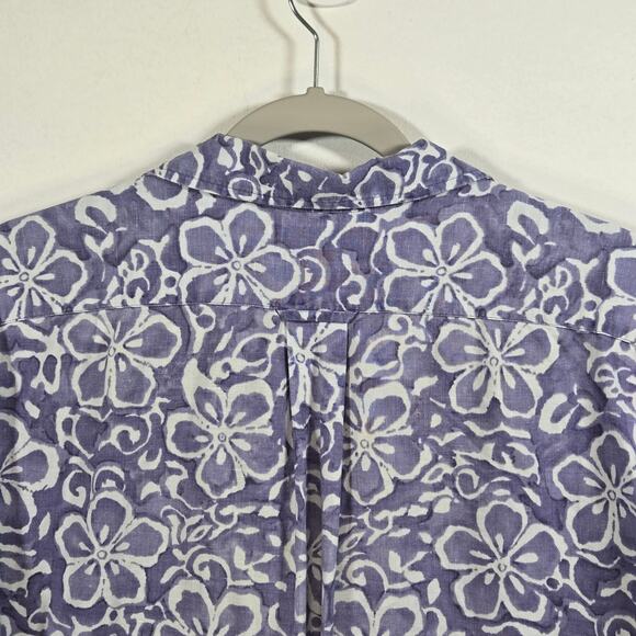 Vintage Polo Ralph Lauren Blue Floral Hawaiian Mens Shirt. Size XL - Picture 7 of 8